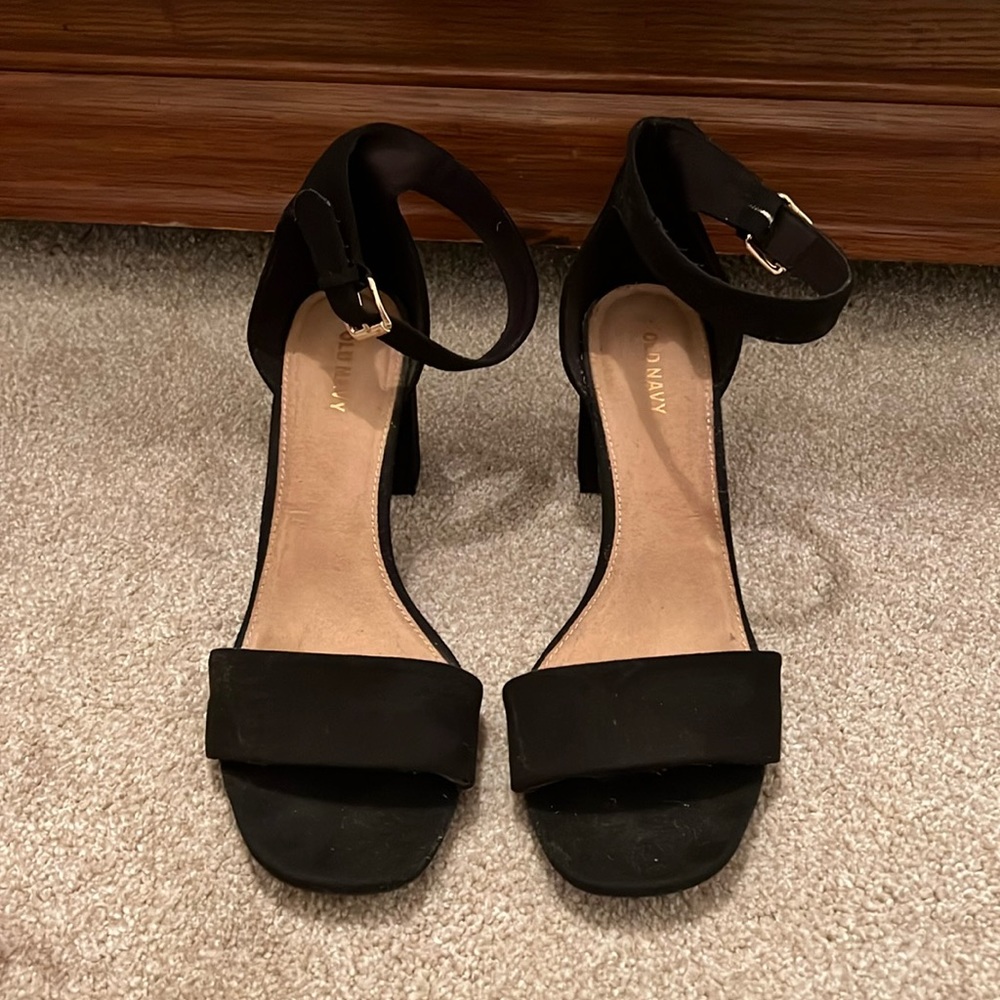 Black open toe heels